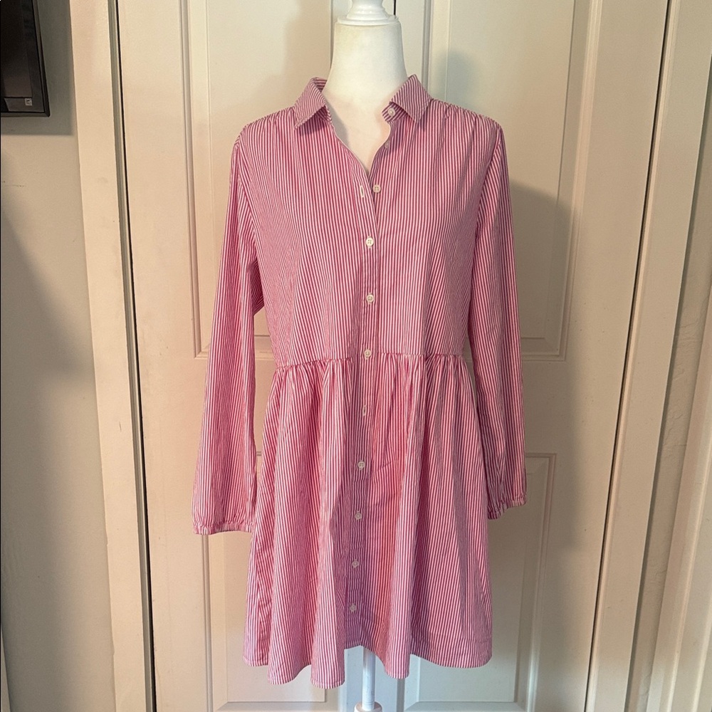 NWT J. Crew Pink Striped Dress, size 12